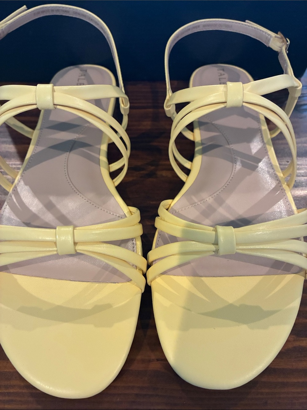 Talbots Bright Yellow Strappy Flat Sandals - Picture 2 of 7